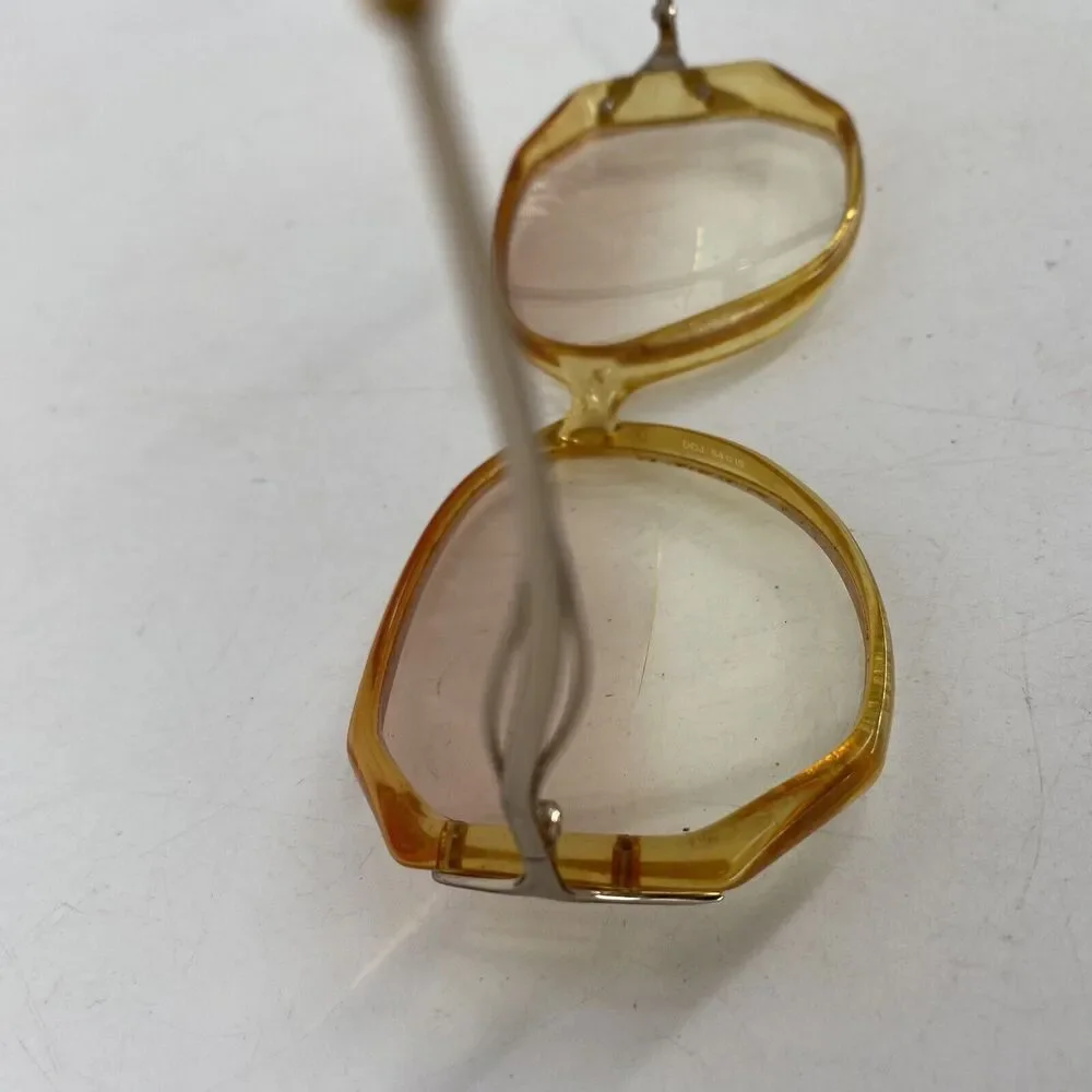 Vintage Metzler Eyeglasses Frames Amber Oversized Square 57/80 482 130 Womens